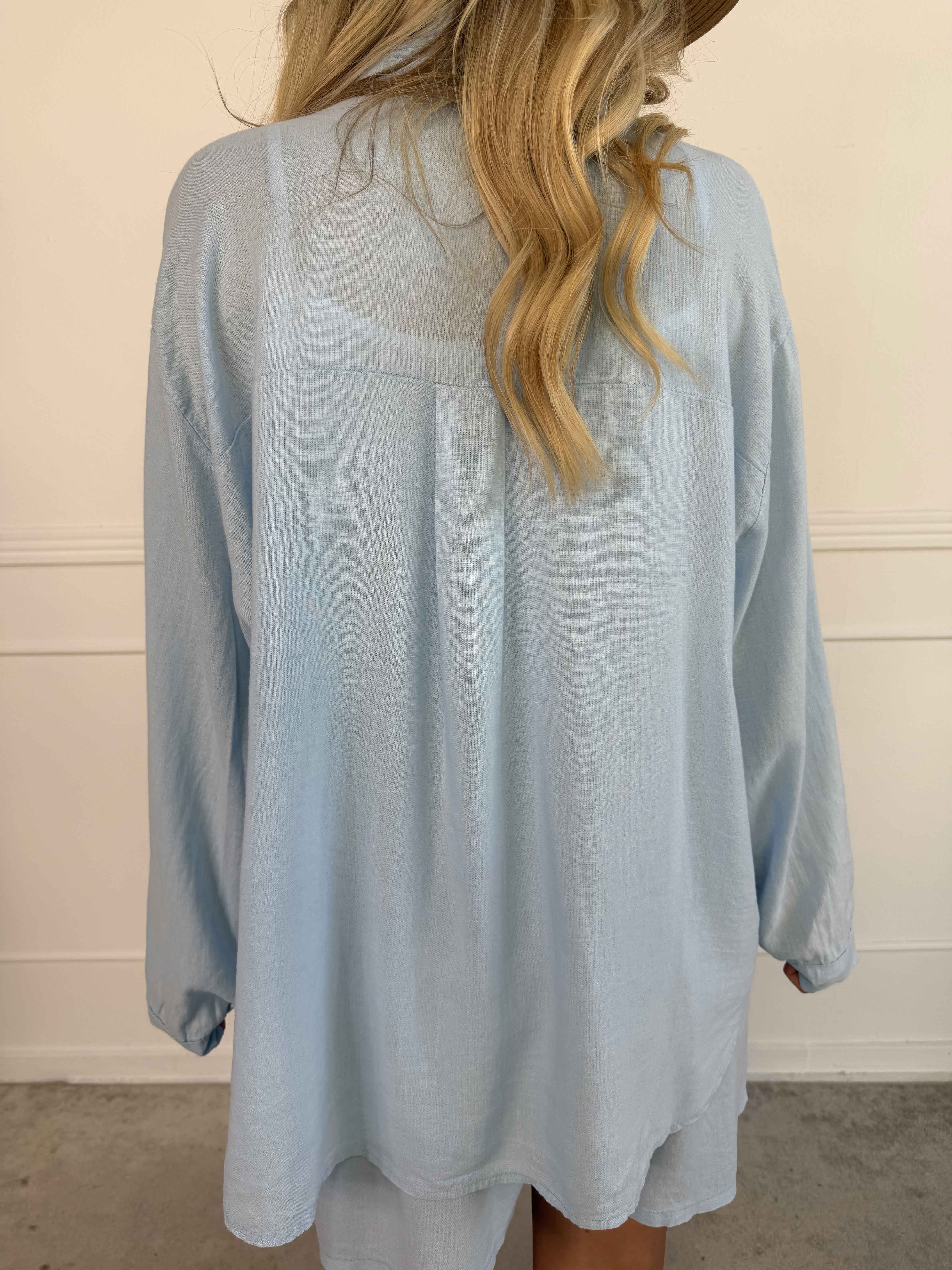 Clara Shirt - Enfärgad skjorta i viskos och linne